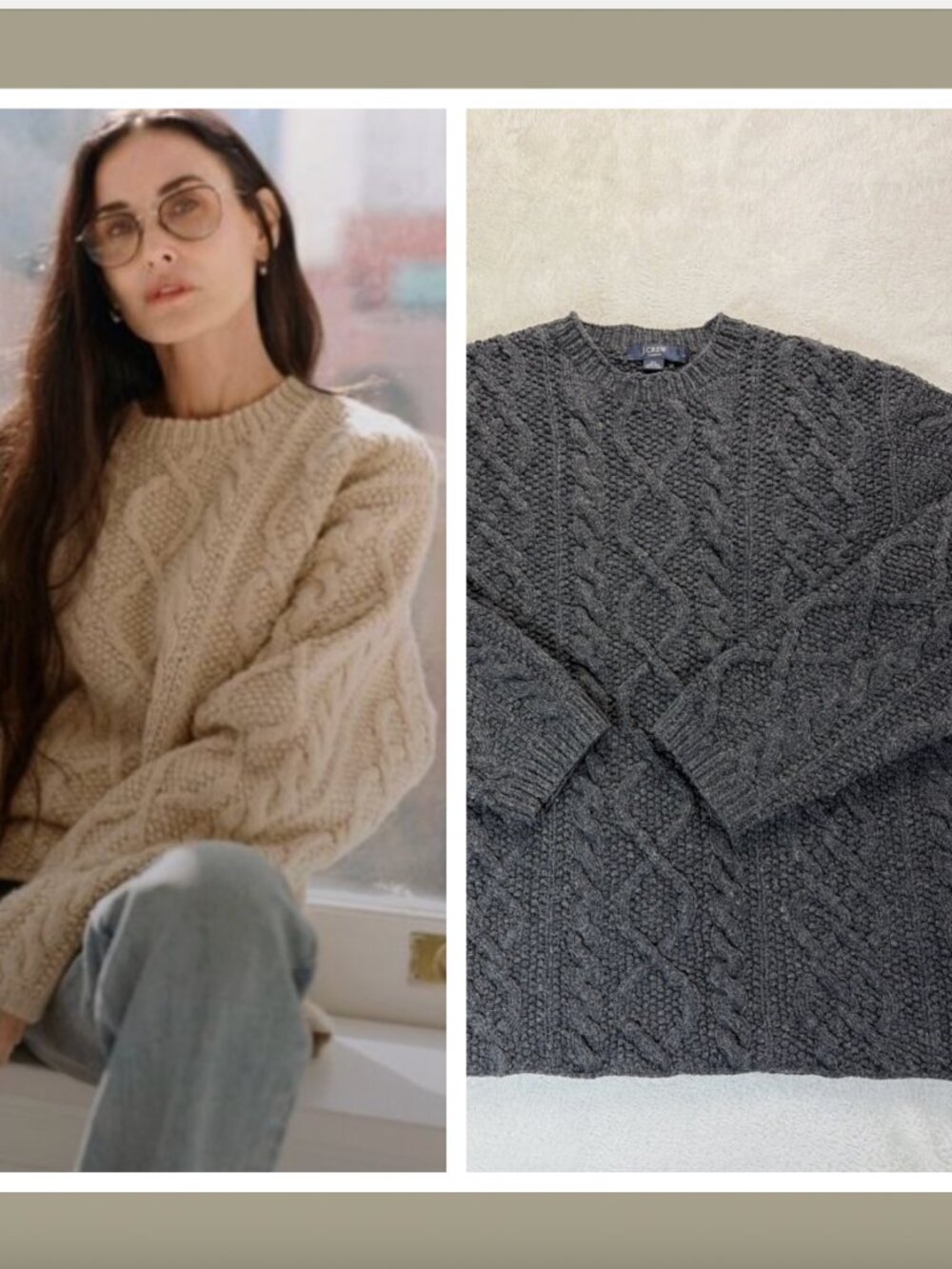 Vintage 90s J. Crew Oarsman Sweater Charcoal 100% Wool Pullover L